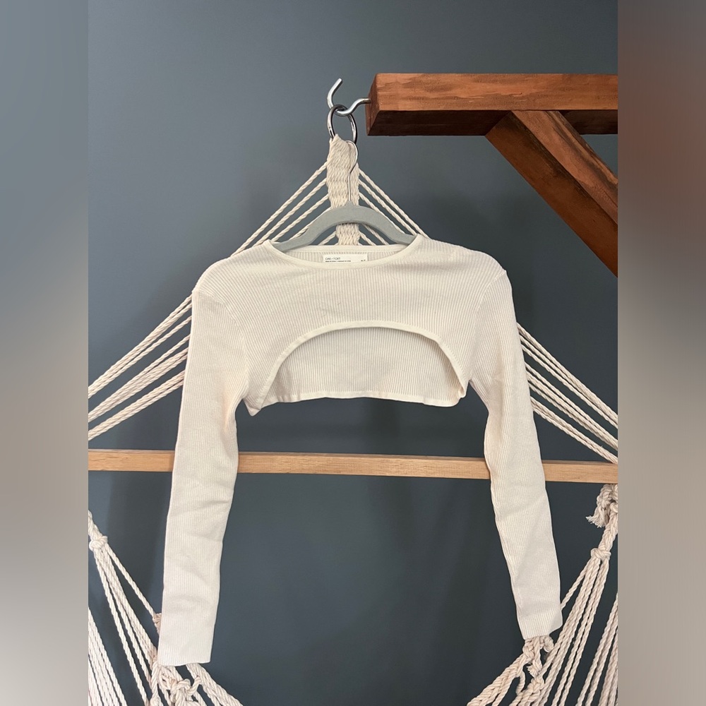 OAK + FORT White Ribbed Shrug